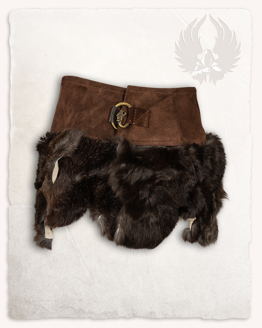 Karya fur skirt with hook brown