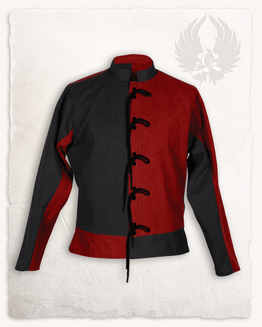 Gustav - Veste noire et rouge en canvas