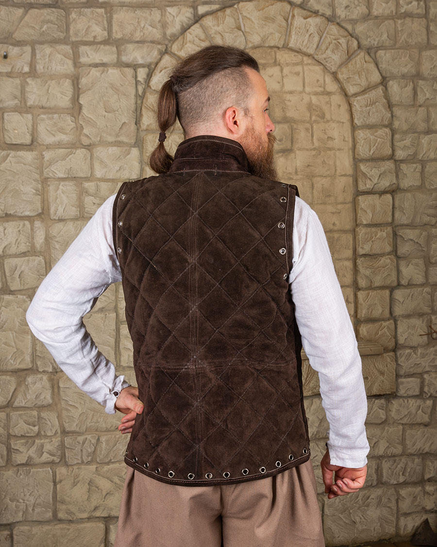 Arthur - Veste gambisonée en cuir suédé