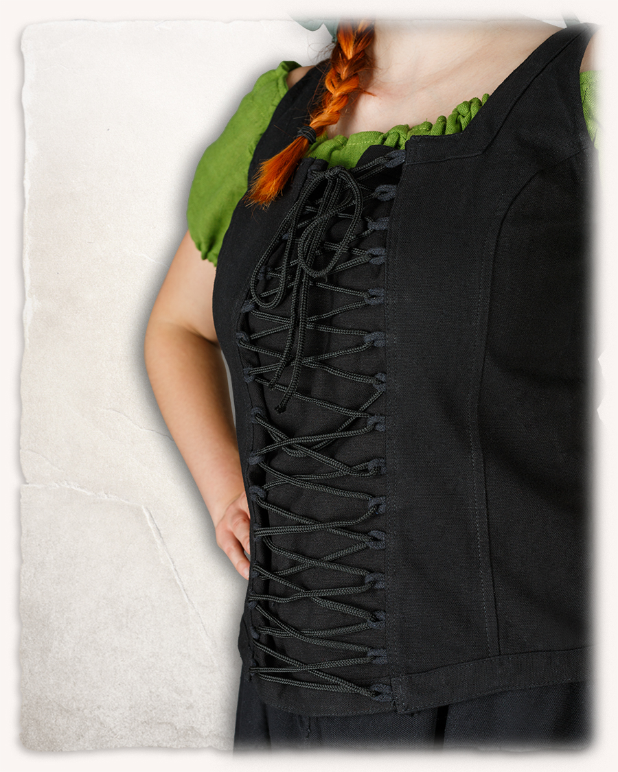 Ursula - Corselet noir en canevas